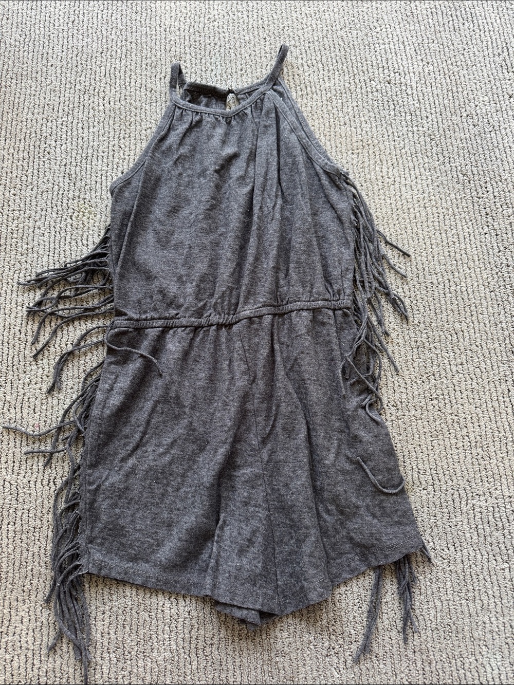 Artisan Gray Fringe Girls Romper